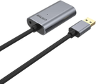 Kabel-przedłużacz Unitek USB 2.0 20m AM/AF Premium + DC (Y-274) - obraz 2