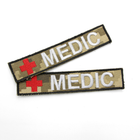 Качественный шеврон MEDIC на липучке, Шеврон планка пиксель Медика, нашивка-патч украинской армии белый - изображение 1