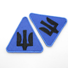 Вишитий шеврон Радіо-технічних військ, нашивка синій трикутник із чорним Тризубом, патч ЗСУ - зображення 3