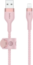 Kabel Belkin USB-A do LTG w oplocie silikonowym 3 m różowy (CAA010BT3MPK) - obraz 3