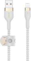 Кабель Belkin USB-A to LTG Braided Silicone 3 м White (CAA010BT3MWH) - зображення 2