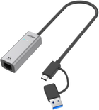 Адаптер Unitek USB-A/C до RJ45 2500 Mbps Ethernet (U1313C) - зображення 3