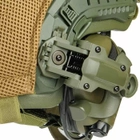 Балістичний шолом-каска Fast кольору олива в кавері мультикам стандарту NATO (NIJ 3A) M/L + навушники М32 (з мікрофоном) і кріпленням "Чебурашка" - зображення 3