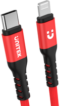 Kabel Unitek Lightning / TYPE-C 1 m czerwony (C14060RD) - obraz 3