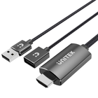 Adapter Unitek USB Typ A/C/ Apple Lightning-HDMI 0,1 m Czarny (M1104A) - obraz 1