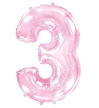 Шарик Цифра "3" (100 см), Испания, цвет - розовый