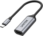 Adapter Unitek USB Typ C - HDMI 4K 0,15 m Szary (V1420A) - obraz 1