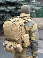 Тактичний рюкзак Tactic рюкзак з підсумками на 55 л. штурмовий рюкзак Койот 1004-coyote - зображення 3