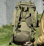Тактичний рюкзак на 65 л., каркасний похідний рюкзак Tactic, військовий рюкзак колір Олива ta65-olive - зображення 6