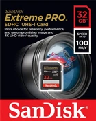 Карта пам'яті SanDisk sd 32gb c10 uhs-i u3 R100/W90MB/s Extreme Pro v30 sdsdxxo-032g-gn4in