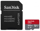 Карта памяти microSDXC, 512Gb, Class10 uhs-i Ultra a1, SanDisk, sd адаптер (sdsquac-512g-gn6ma)