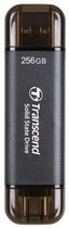 Зовнішній накопичувач ssd, 256Gb, Transcend esd310c, Black, usb 3.2/usb Type-C, 1050/950 MB/s (ts256gesd310c)