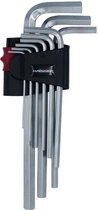 Набір Г-подібних ключів Haisser 48111 HEX 1.5-10 мм подовжених 9 шт (BP102889)