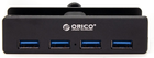 USB-хаб Orico 4 х USB-A 5 Gbps Чорний (MH4PU-P-BK-BP) - зображення 3
