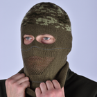 Шапка-балаклава зимняя тактическая ВСУ Brotherhood хаки пиксель - изображение 5
