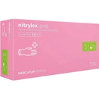 Нітрилові рукавички нестерильні неопудрені Nitrylex Pink S 100 шт рожеві - зображення 1