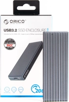 Зовнішня кишеня Orico M.2 SSD USB 3.2 Gen2 20 Gbps (M2PAC3-G20-GY-BP) - зображення 6