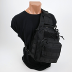 Багатофункціональна тактична нагрудна сумка Чорна - зображення 6