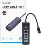 Hub USB-C Orico 4 x USB 3.1 Czarny (PW4U-C3-015-BK-EP) - obraz 4
