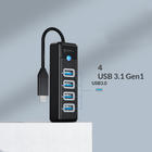 Hub USB-C Orico 4 x USB 3.1 Czarny (PW4U-C3-015-BK-EP) - obraz 5