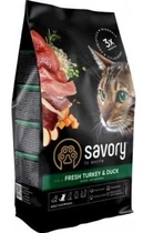 Корм для кошек Savory со свежим мясом индейки и уткой