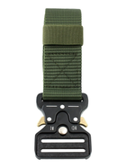 Ремень тактический с металлической пряжкой 125 см нейлоновый зеленого цвета - изображение 6