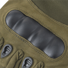Перчатки беспалые тактические Eagle из микрофибры для военных Green L - изображение 6