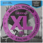 Струны для электрогитары D'Addario ESXL120 XL NICKEL WOUND SUPER LIGHT DOUBLE BALL END (09-42)
