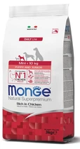 Сухий корм Monge Dog Mini Puppy&Junior для цуценят маленьких порід зі смаком курки та рису