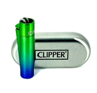 Зажигалка металл Clipper Green Blue