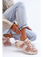 Sneakersy damskie na grubej podeszwie do kostki kolorowe Chillout! 36 Beżowy/Różowy (5905677439397) - obraz 4