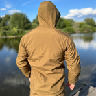 Чоловіча водонепроникна Куртка Softshell з Капюшоном та Липучками під шеврони койот розмір XL - зображення 4