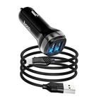 Адаптер автомобільний HOCO Micro USB Cable Superior dual port car charger set Z40 2USB 2.4A Чорний