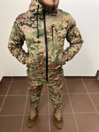 Тактичний водовідштовхувальний костюм із матеріалу Softshell (куртка + штани) Мультикам, XL - зображення 1