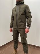 Тактичний водовідштовхувальний костюм із матеріалу Softshell (куртка + штани) 2XL, Хакі - зображення 2