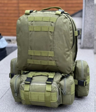 Рюкзак тактичний з підсумками Eagle B09G 55 літрів Green Olive - зображення 3
