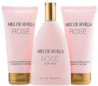 Zestaw damski Aire De Sevilla Rose Eau De Toilette Spray 150 ml + Peeling do twarzy 150 ml + Krem nawilżający 150 ml (8411047135921) - obraz 1