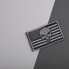Набір шевронів 2 шт з липучкою Прапор США з черепом сірий 5х8 см - зображення 7