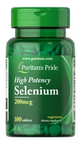 Селен Puritans Pride Selenium 200мг здоровье волос, кожи и ногтей 100 капсул