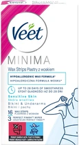 Восковые полоски для депиляции Veet Minima Гипоаллергенные для чувствительной кожи 16 шт (5900627096965)