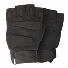 Перчатки тактические короткие мужские без пальцев Han-Wild HW72 L с защитными вставками taktical Чёрные - изображение 1