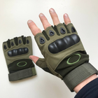 Тактические беспалые перчатки (олива) (размер L) - изображение 4