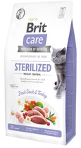 Сухой корм для кошек Brit Care Cat GF Sterilized Weight Control для стерилизованных и с избыточным весом с уткой и индейкой