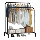 Двойная стойка вешалка для одежды и обуви Loft Rack напольная стальная с полкой Black (3779)
