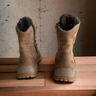 Тактические зимние кожаные берцы с мехом койот до -25, тактическая обувь 39 - изображение 8