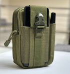 Тактический подсумок для телефона Tactic поясная сумка для документов Mini Warrior Олива (001-olive) - изображение 1
