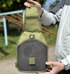 Тактический однолямочный рюкзак городской Tactic сумка барсетка слинг с системой molle на 6 л Олива (095-olive) - изображение 6