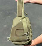 Тактический однолямочный городской рюкзак SILVER барсетка сумка слинг с системой molle на 9 л Олива (silver-003-olive) - изображение 5