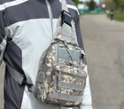 Тактический однолямочный рюкзак городской Tactic сумка барсетка слинг с системой molle на 6 л Пиксель (095-pixel) - изображение 3