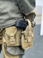 Набедренная тактическая кабура для пистолета Tactic универсальная кобура на пояс с карманом под магазин Койот (holster-1019-coyote) - изображение 6